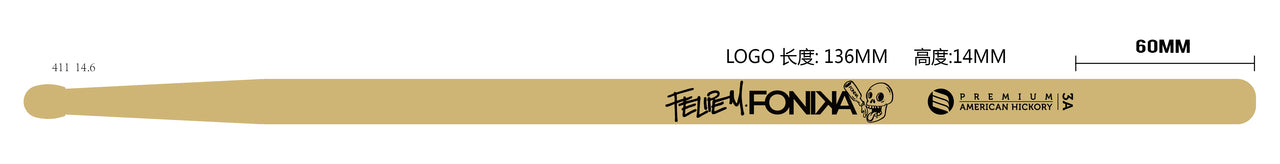 INFERNO MUSIC CUSTOM DRUMSTICK AMERICAN HICKORY DRUMSTICKS