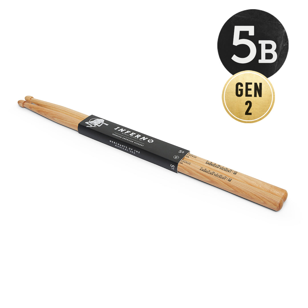 INFERNO MUSIC DRUMSTICKS 5B A GRADE AMERICAN HICKORY GEN2 DRUMSTICKS