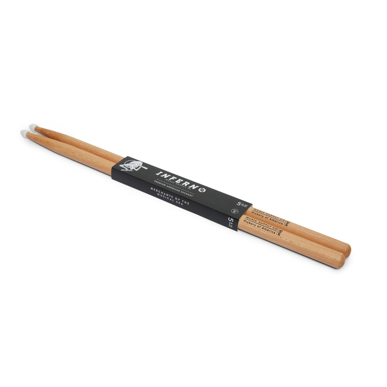 INFERNO MUSIC 5AN NYLON A GRADE AMERICAN HICKORY GEN2 DRUMSTICKS